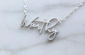 Worthy Necklace in Sterling Silver – Faith-Inspired Minimalist Jewelry | Meaningful Gift for Women