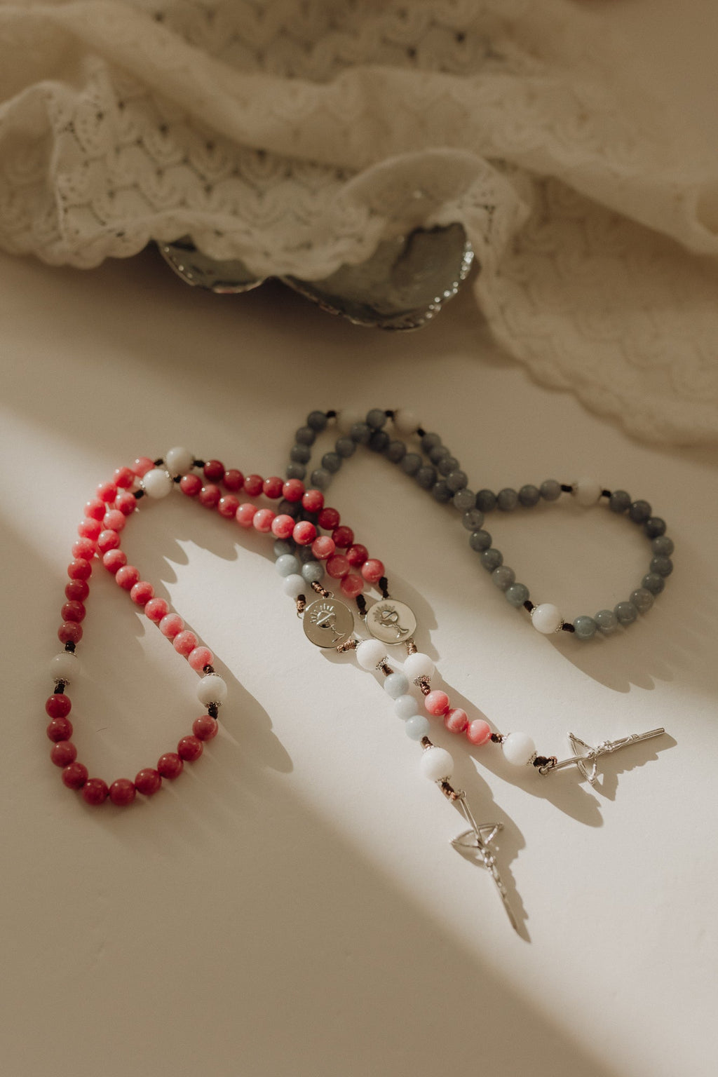 First Communion Rosary Gift for Girls or Boys | Catholic Pearl Rosary with Chalice Centerpiece | Eucharist Keepsake Gift | Religious Sacrament Jewelry