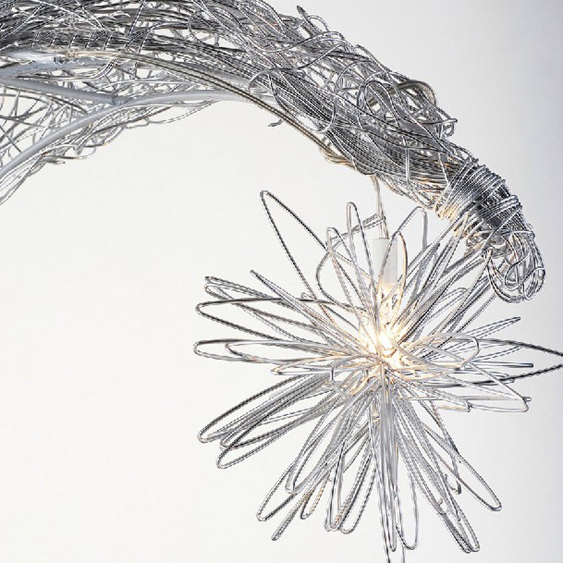 Star & Moon Chandelier Light | Aluminum Wire Celestial Pendant Lamp | Warm LED Lighting for Bedroom, Nursery & Kids Room