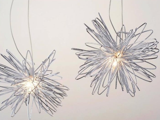 Star & Moon Chandelier Light | Aluminum Wire Celestial Pendant Lamp | Warm LED Lighting for Bedroom, Nursery & Kids Room