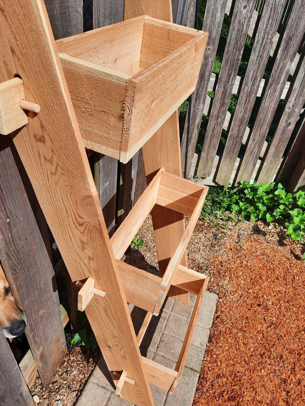 Vertical Herb Garden Planter – Cedar 3 Tier Stand for Small Spaces