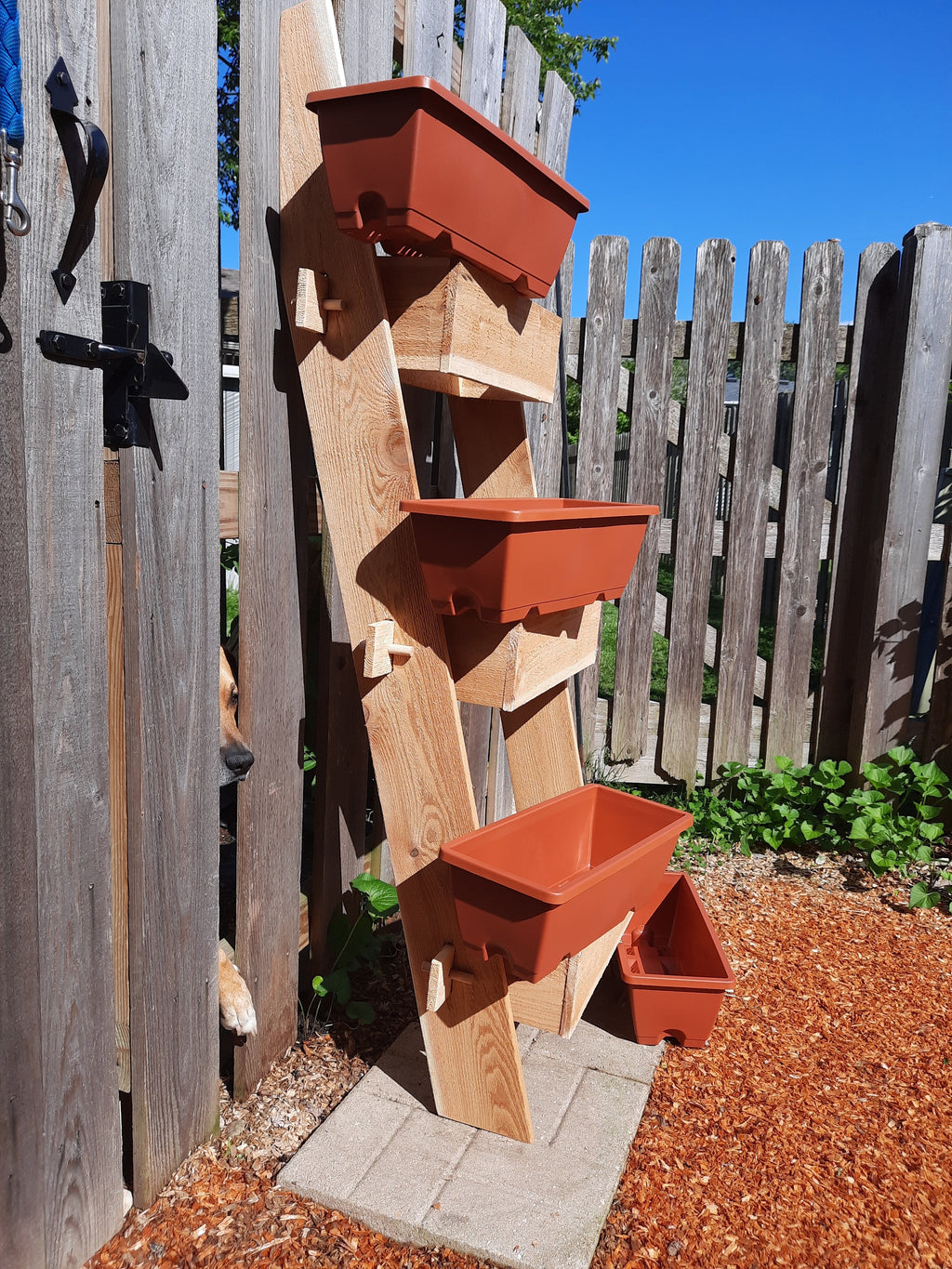 Vertical Herb Garden Planter – Cedar 3 Tier Stand for Small Spaces