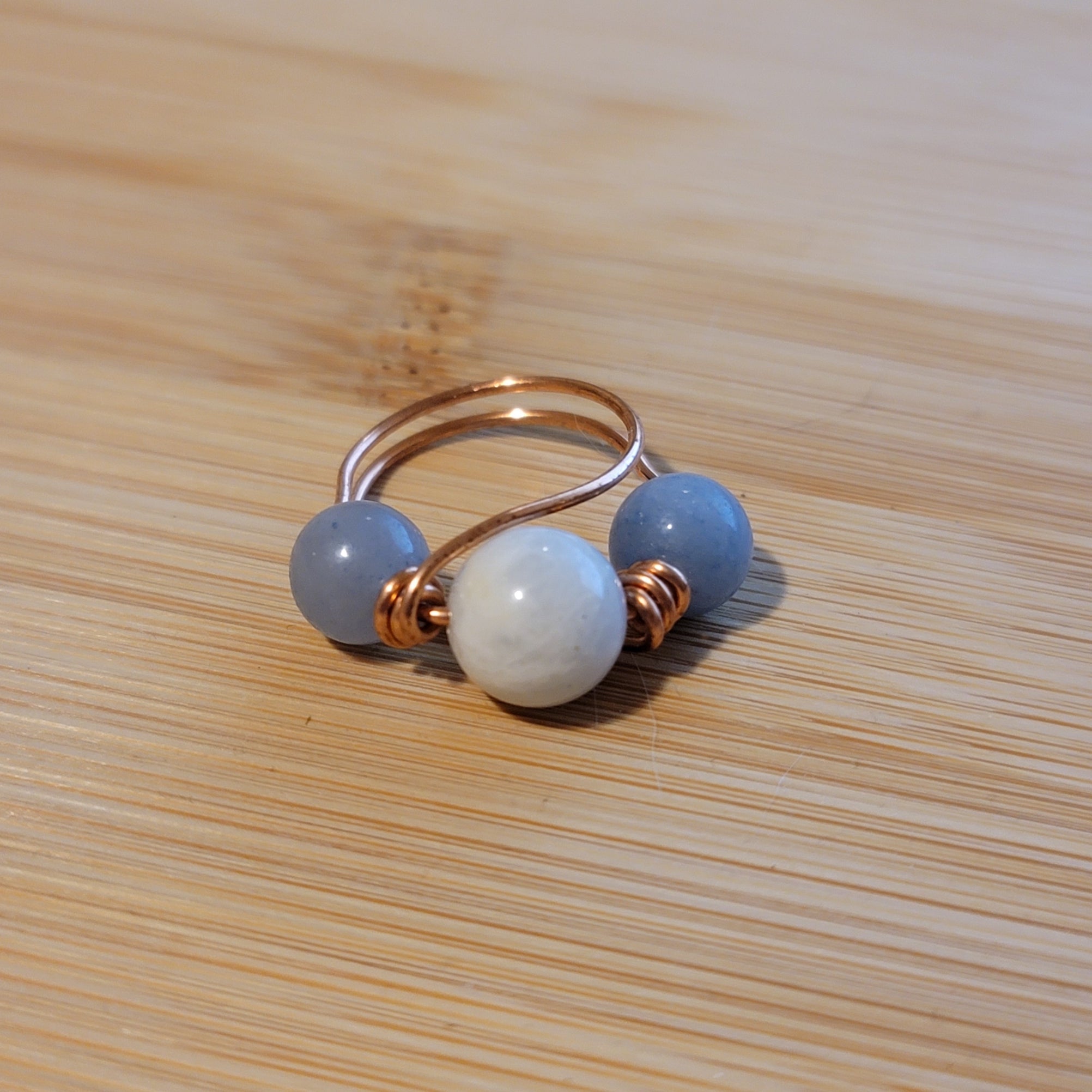 Handmade Copper Wire Wrapped Gemstone Rings – Multiple Sizes Available