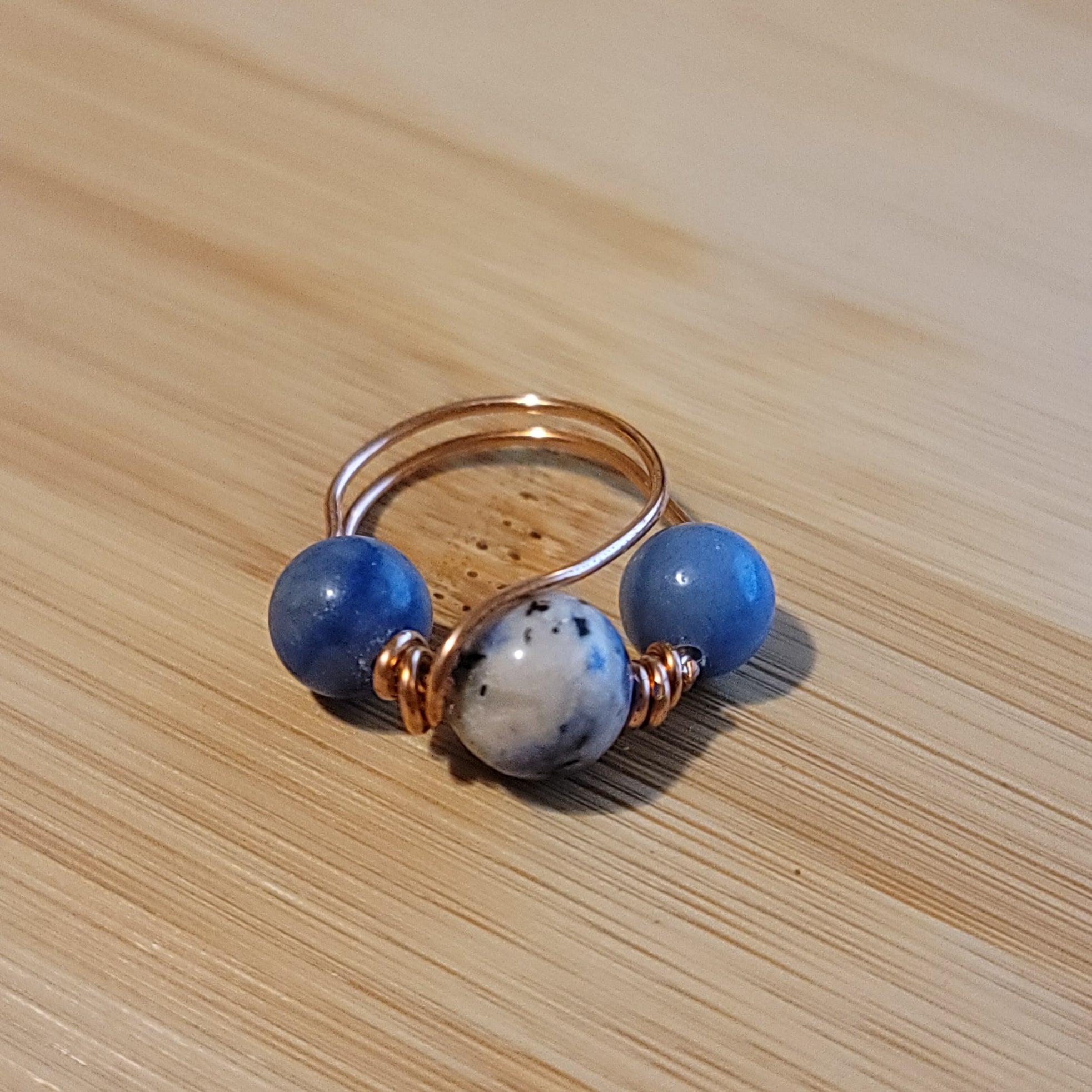Handmade Copper Wire Wrapped Gemstone Rings – Multiple Sizes Available