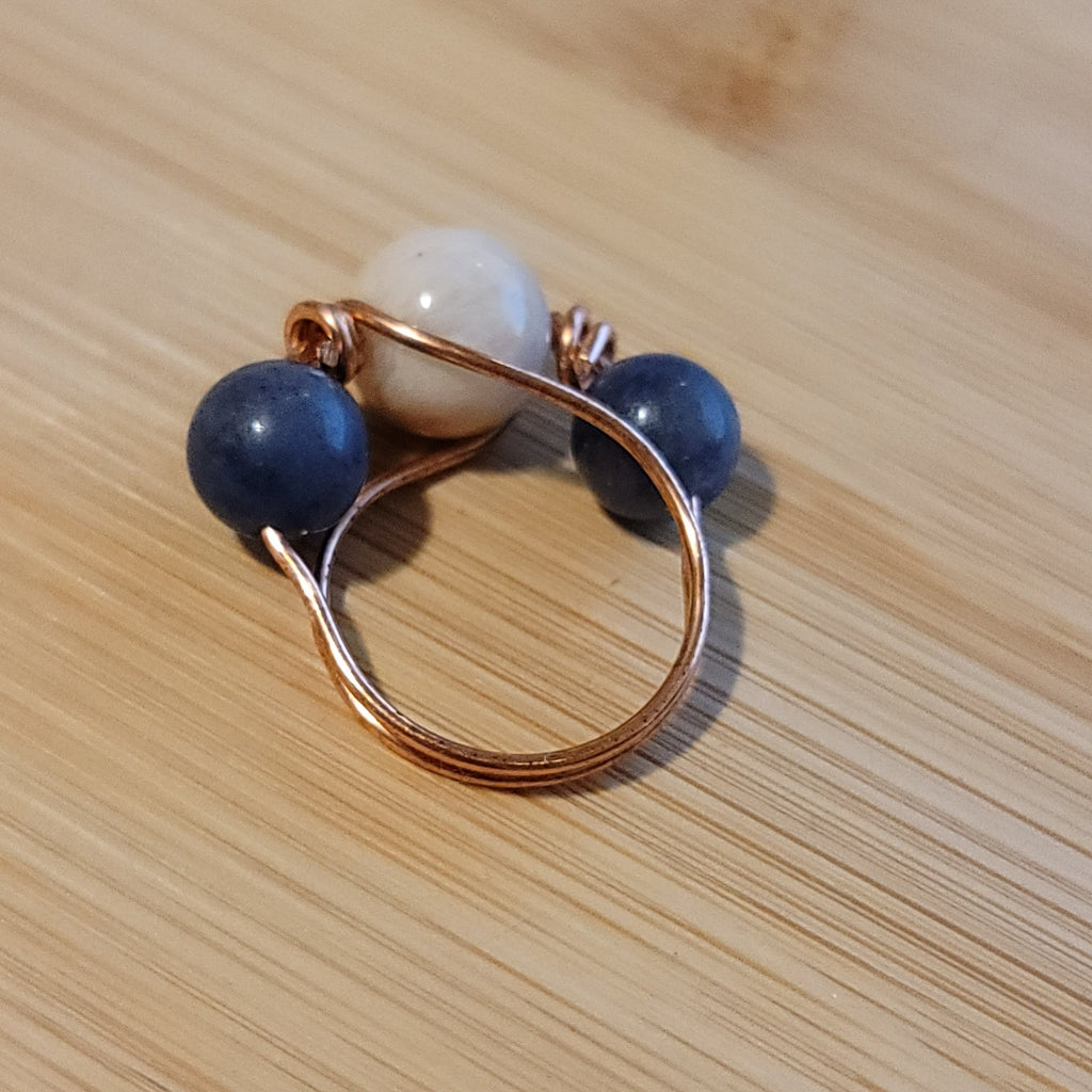 Handmade Copper Wire Wrapped Gemstone Rings – Multiple Sizes Available
