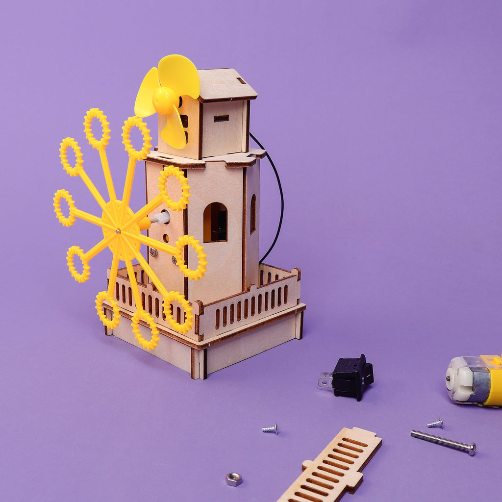 DIY Bubble Machine Kit for Kids | Build Your Own STEM Toy | Educational Science Kit for Ages 6–10 | Hands-On Learning Activity | Screen-Free Engineering Toy