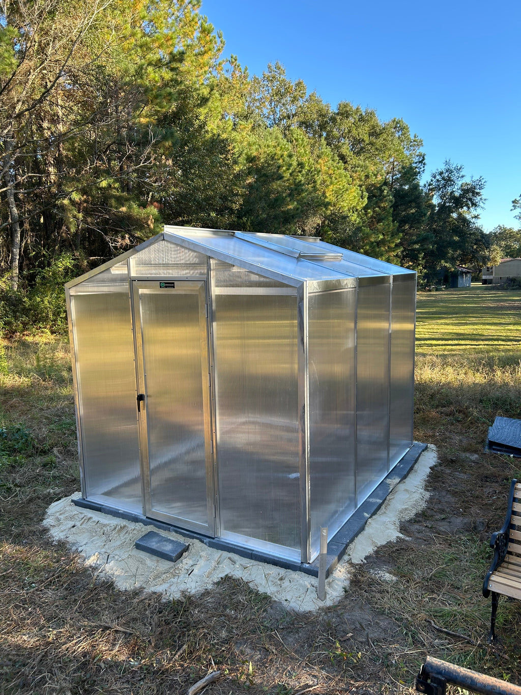 Palmetto 8x10 Greenhouse Kit | Aluminum & Tempered Glass Greenhouse | Heavy-Duty Backyard Greenhouse | All-Season Garden Structure
