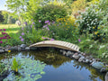 8 Ft Wooden Garden Bridge (No Railing) | Rustic Backyard Footbridge for Pathways, Ponds & Landscape Design