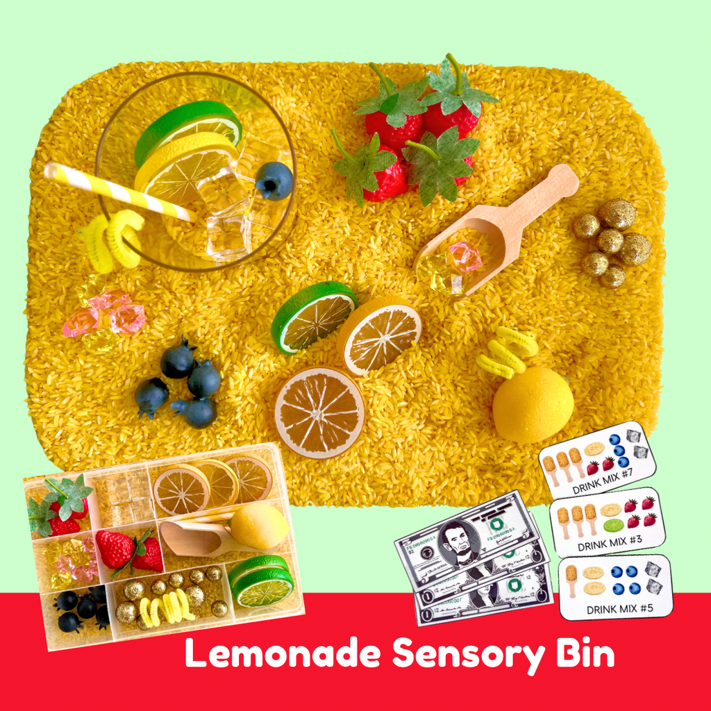 Lemonade Stand Sensory Learning Kit for Kids | Pretend Play & STEM Activity | Montessori-Inspired Sensory Bin | Screen-Free Toy Ages 3–8