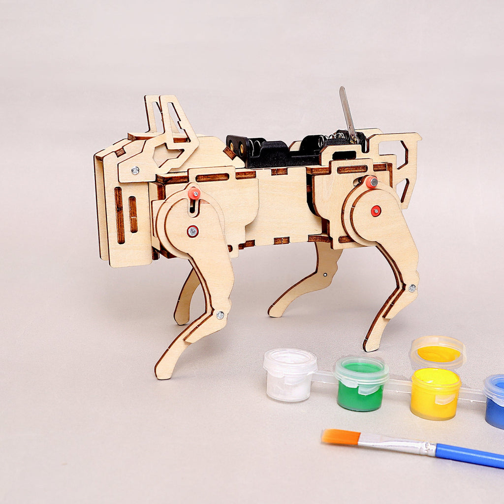 Robot Dog STEM Kit for Kids | Sound-Activated DIY Robotics Toy | Build & Paint Electronic Dog | Hands-On Learning Ages 6–12