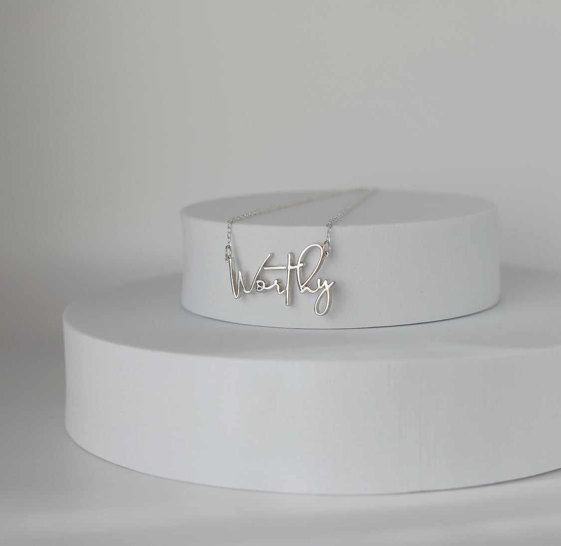 Worthy Necklace in Sterling Silver – Faith-Inspired Minimalist Jewelry | Meaningful Gift for Women