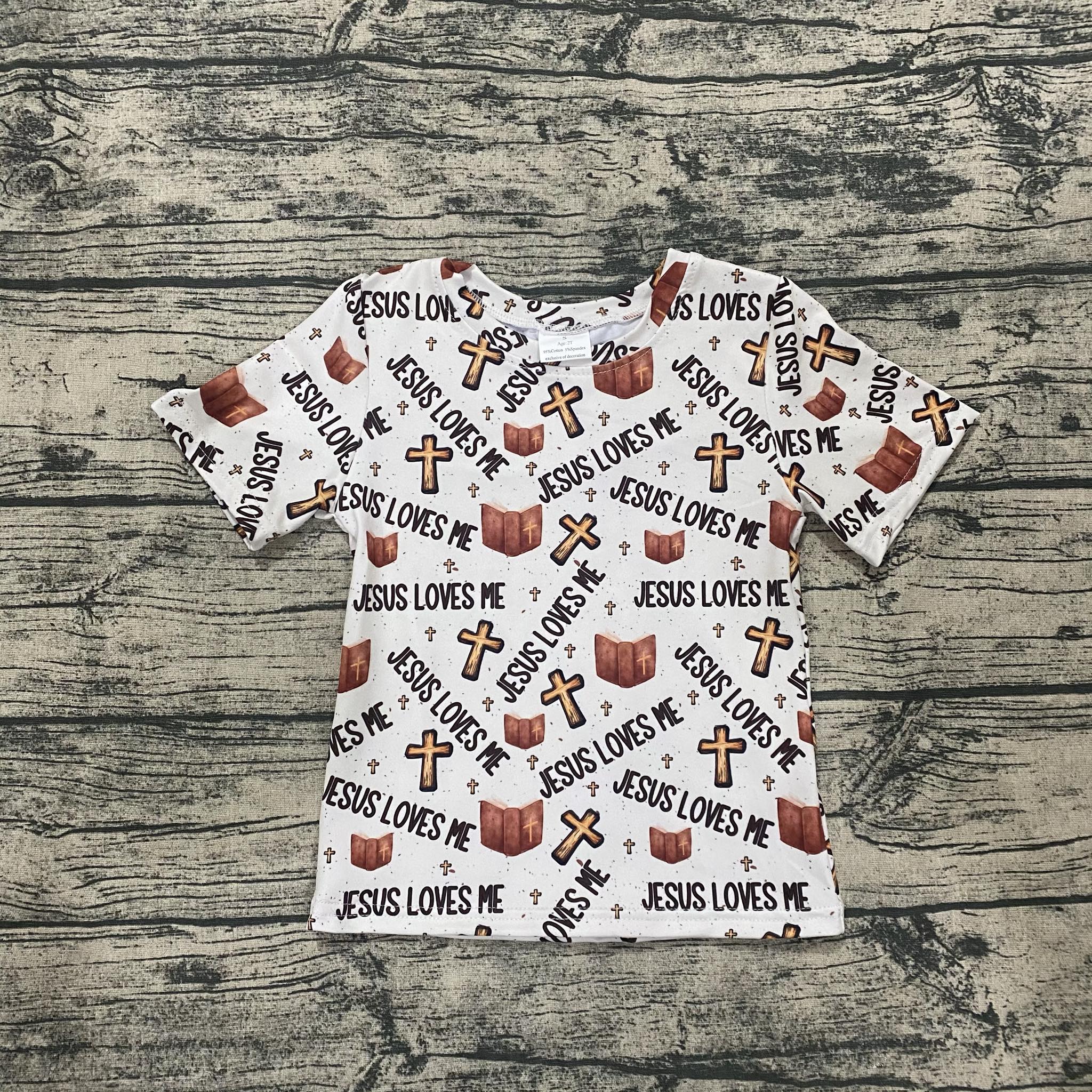 Jesus Loves Me Kids T-Shirt | Christian Toddler & Youth Graphic Tee | Church, Easter & Faith-Based Outfit