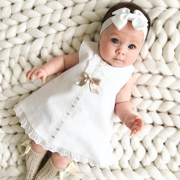 2pcs Set Baby Girl's Summer Dress | With Bow Headband - # BAAA51110005