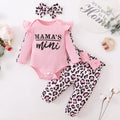 Newborn Baby Girl Outfit Set with Ruffles and Bow - # BAAA51210036