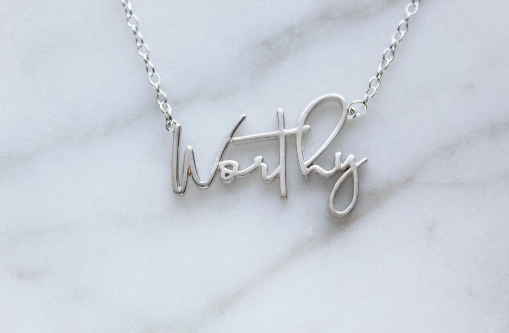 Worthy Necklace in Sterling Silver – Faith-Inspired Minimalist Jewelry | Meaningful Gift for Women