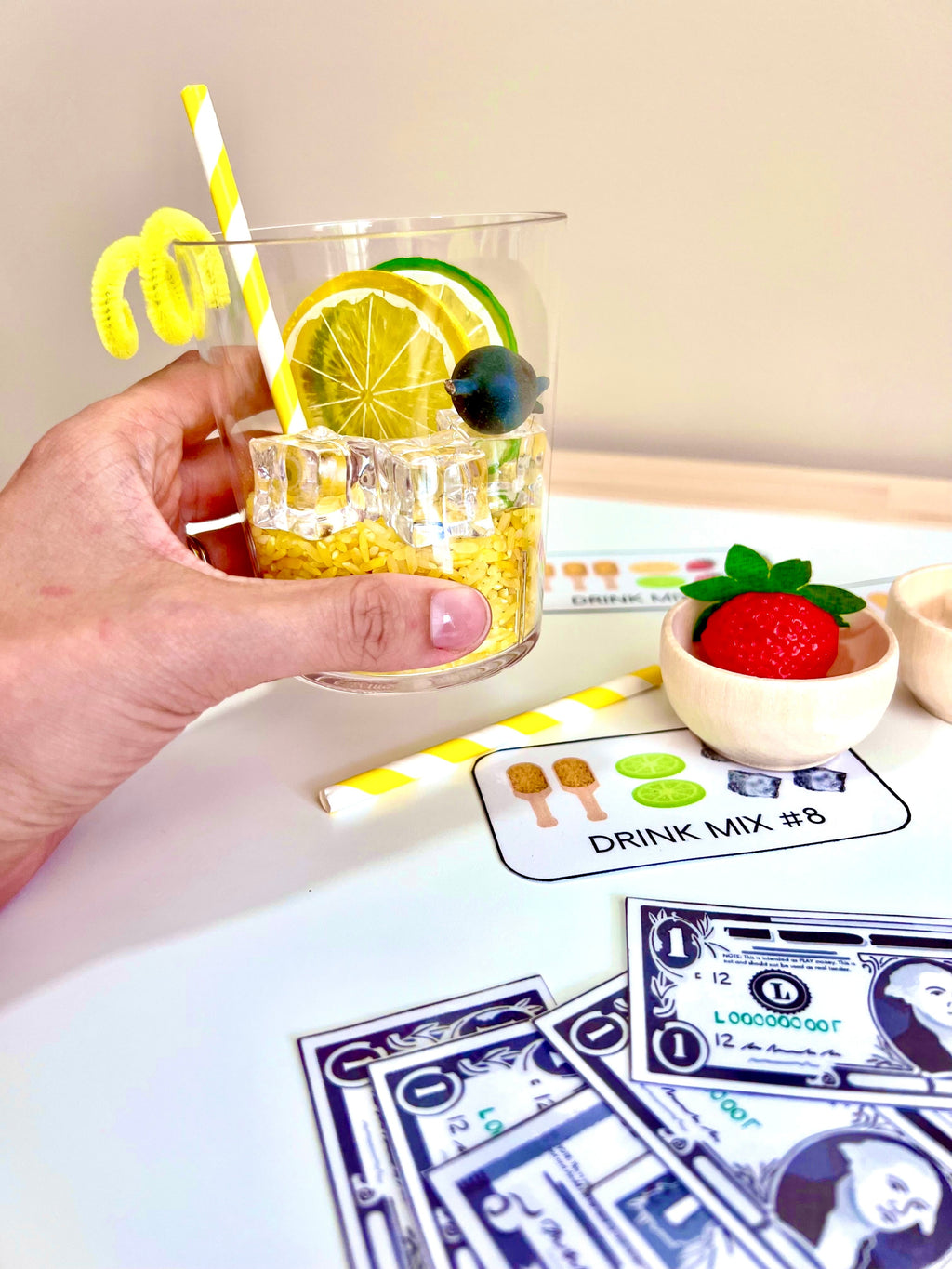Lemonade Stand Sensory Learning Kit for Kids | Pretend Play & STEM Activity | Montessori-Inspired Sensory Bin | Screen-Free Toy Ages 3–8