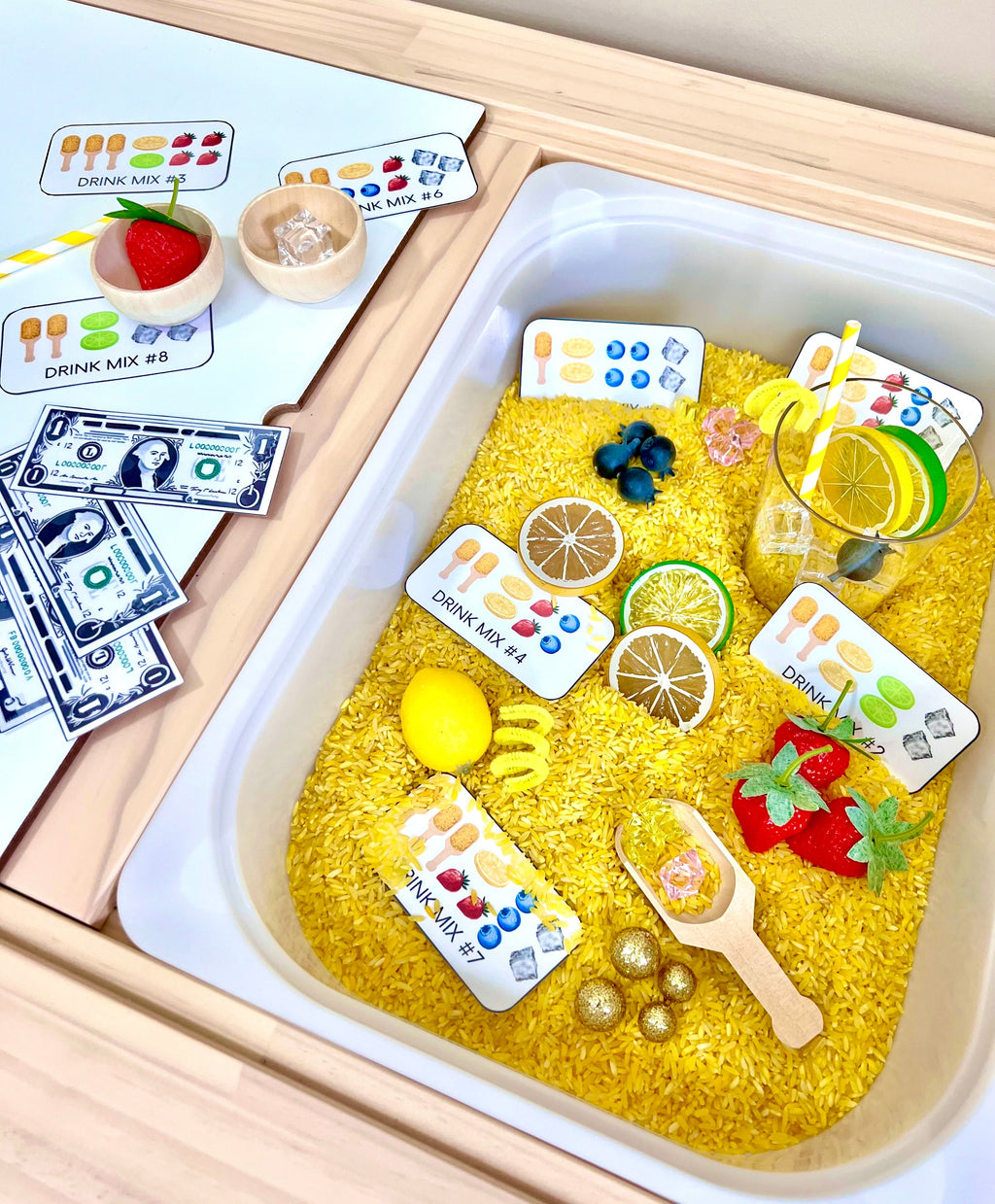 Lemonade Stand Sensory Learning Kit for Kids | Pretend Play & STEM Activity | Montessori-Inspired Sensory Bin | Screen-Free Toy Ages 3–8