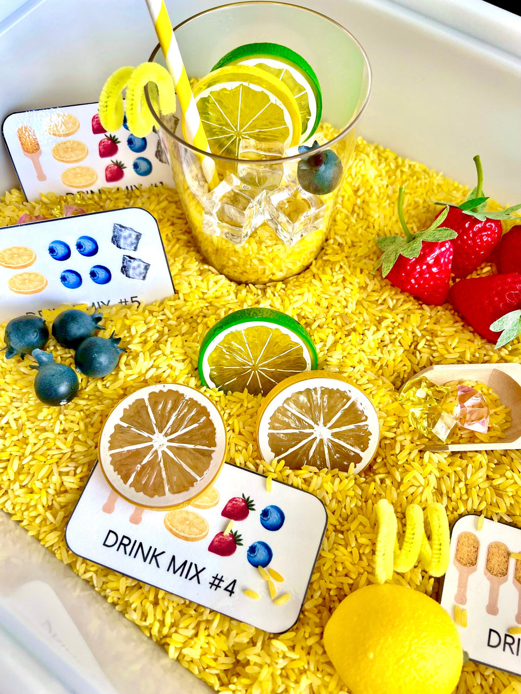 Lemonade Stand Sensory Learning Kit for Kids | Pretend Play & STEM Activity | Montessori-Inspired Sensory Bin | Screen-Free Toy Ages 3–8