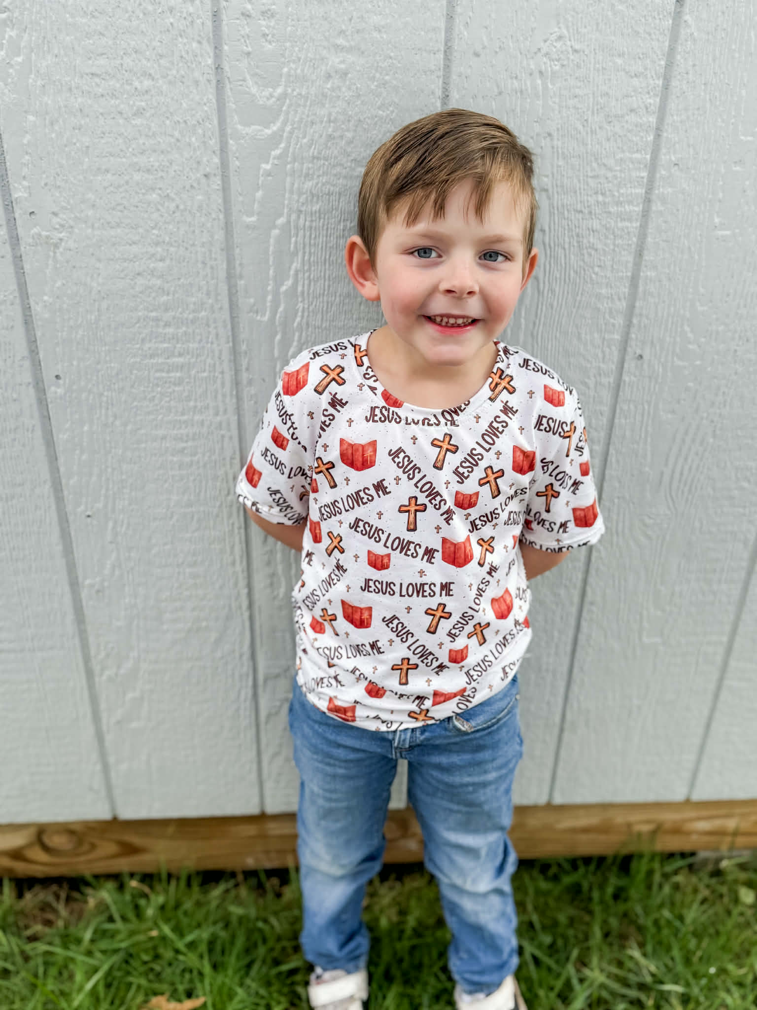 Jesus Loves Me Kids T-Shirt | Christian Toddler & Youth Graphic Tee | Church, Easter & Faith-Based Outfit