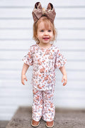 Bunny Cross Easter Outfit for Girls | Christian Toddler Bell Bottom Set | 2-Piece Spring Church Outfit