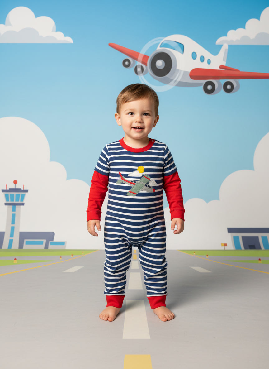 Airplane Baby Romper | Little Pilot Outfit | Aviation Infant One-Piece | Travel-Themed Baby Clothes