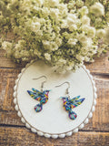 Colorful Hummingbird Earrings – Vibrant Bird Dangle Earrings | Nature-Inspired Jewelry