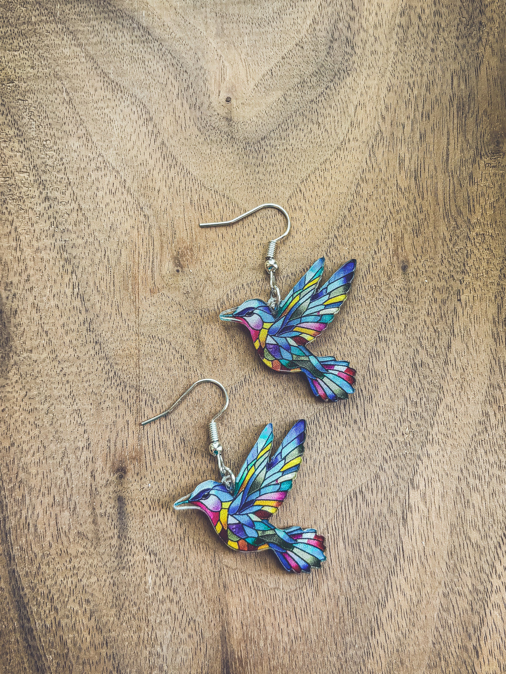 Colorful Hummingbird Earrings – Vibrant Bird Dangle Earrings | Nature-Inspired Jewelry