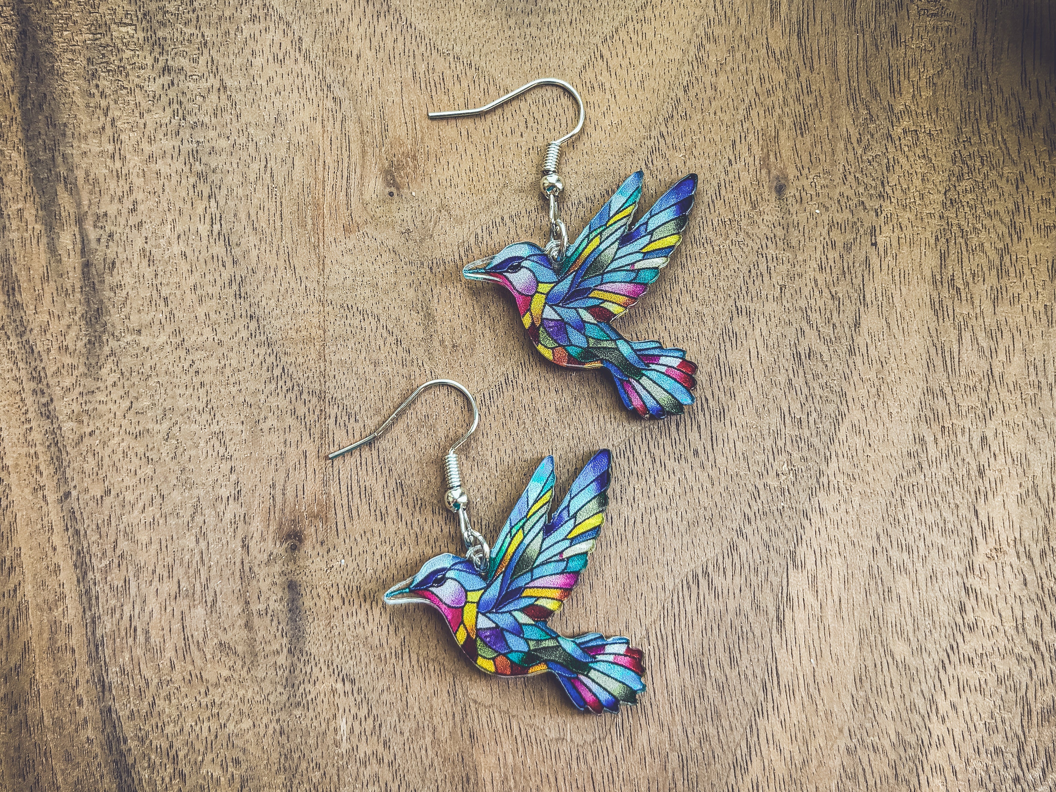 Colorful Hummingbird Earrings – Vibrant Bird Dangle Earrings | Nature-Inspired Jewelry