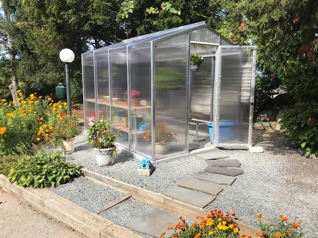 Palmetto 8x10 Greenhouse Kit | Aluminum & Tempered Glass Greenhouse | Heavy-Duty Backyard Greenhouse | All-Season Garden Structure