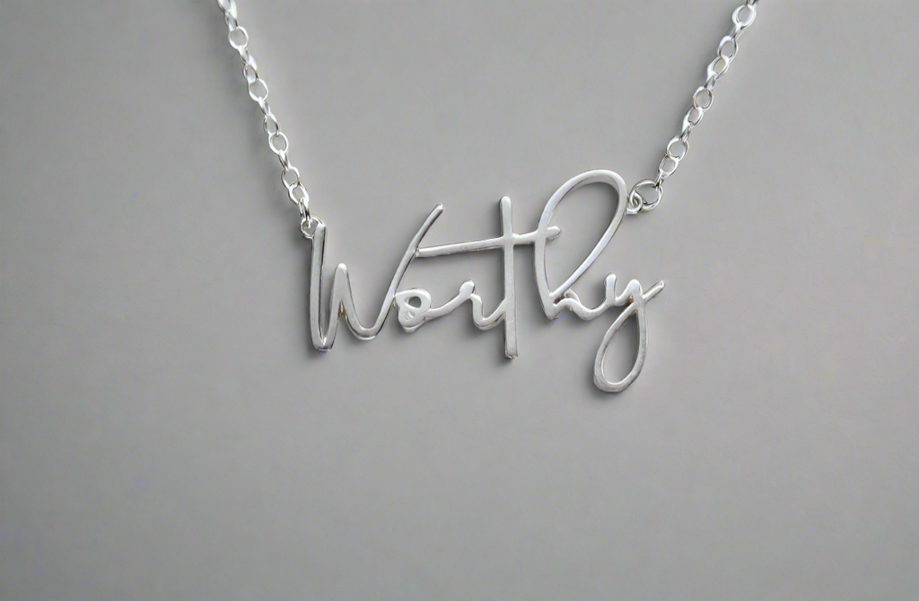 Worthy Necklace in Sterling Silver – Faith-Inspired Minimalist Jewelry | Meaningful Gift for Women