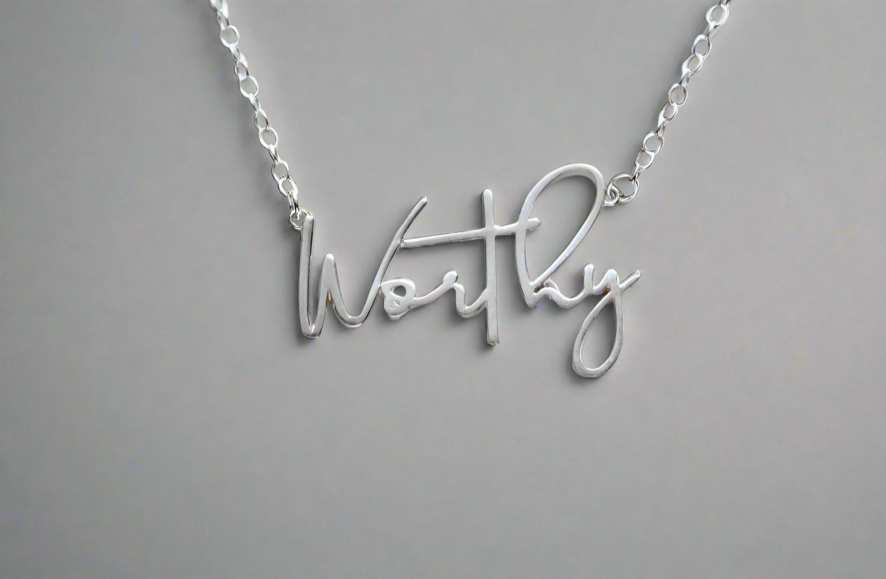 Worthy Necklace in Sterling Silver – Faith-Inspired Minimalist Jewelry | Meaningful Gift for Women