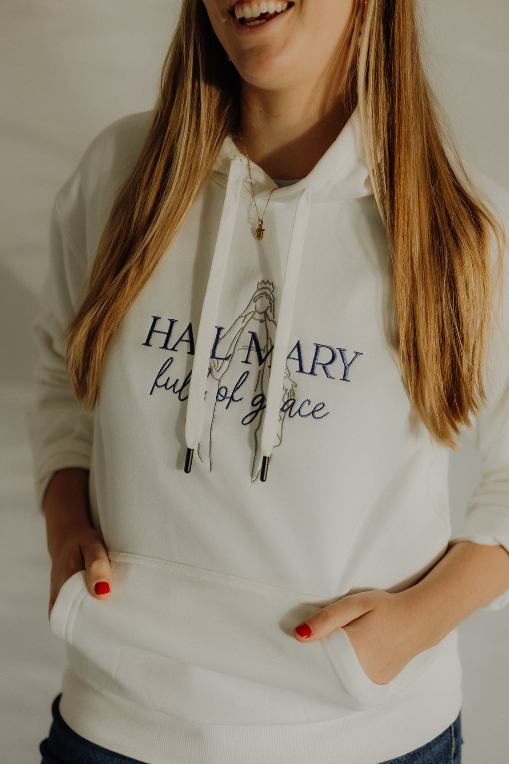 Hail Mary Hoodie, Catholic Hoodie, Marian Prayer Sweatshirt, Christian Hoodie, Virgin Mary Apparel, Faith Hoodie, Cozy Religious Gift