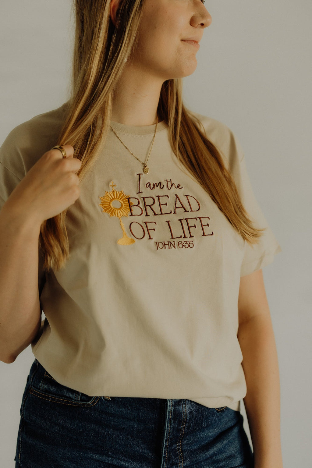 Bread of Life T-Shirt, Christian Graphic Tee, Catholic Shirt, Jesus Shirt, Bible Verse Tee, Faith Apparel, Religious Gift for Men Women