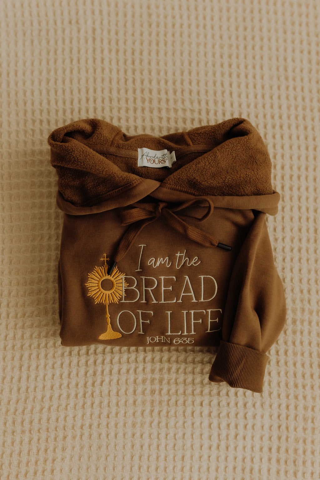 Bread of Life Hoodie, Christian Hoodie, Catholic Faith Sweatshirt, Jesus Hoodie, Embroidered Religious Hoodie, Cozy Christian Gift, Bible Verse Apparel