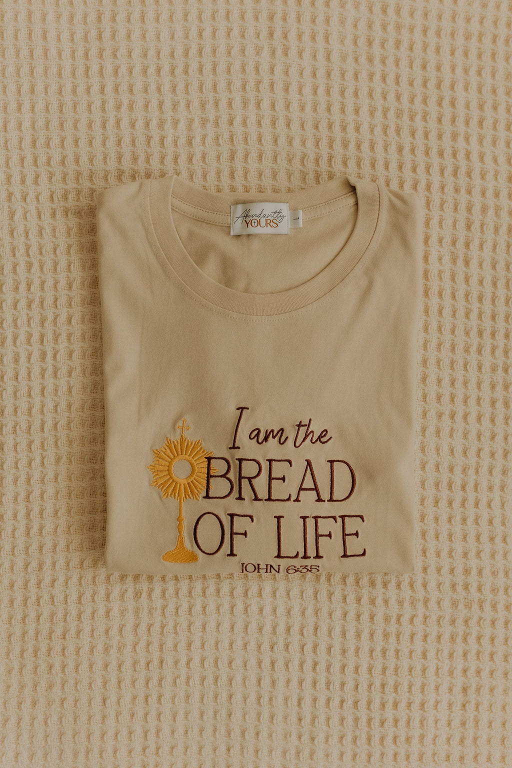 Bread of Life T-Shirt, Christian Graphic Tee, Catholic Shirt, Jesus Shirt, Bible Verse Tee, Faith Apparel, Religious Gift for Men Women