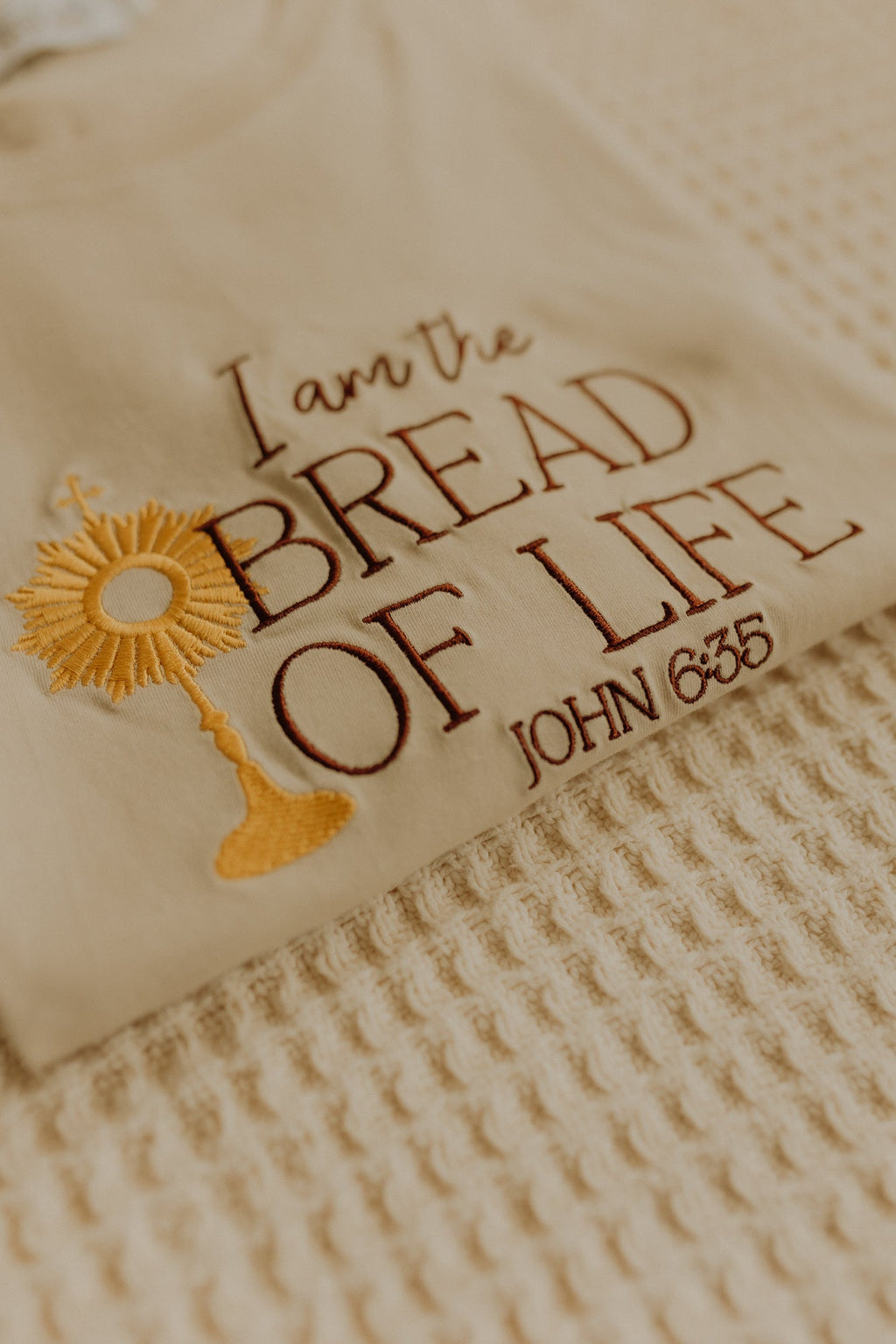 Bread of Life T-Shirt, Christian Graphic Tee, Catholic Shirt, Jesus Shirt, Bible Verse Tee, Faith Apparel, Religious Gift for Men Women