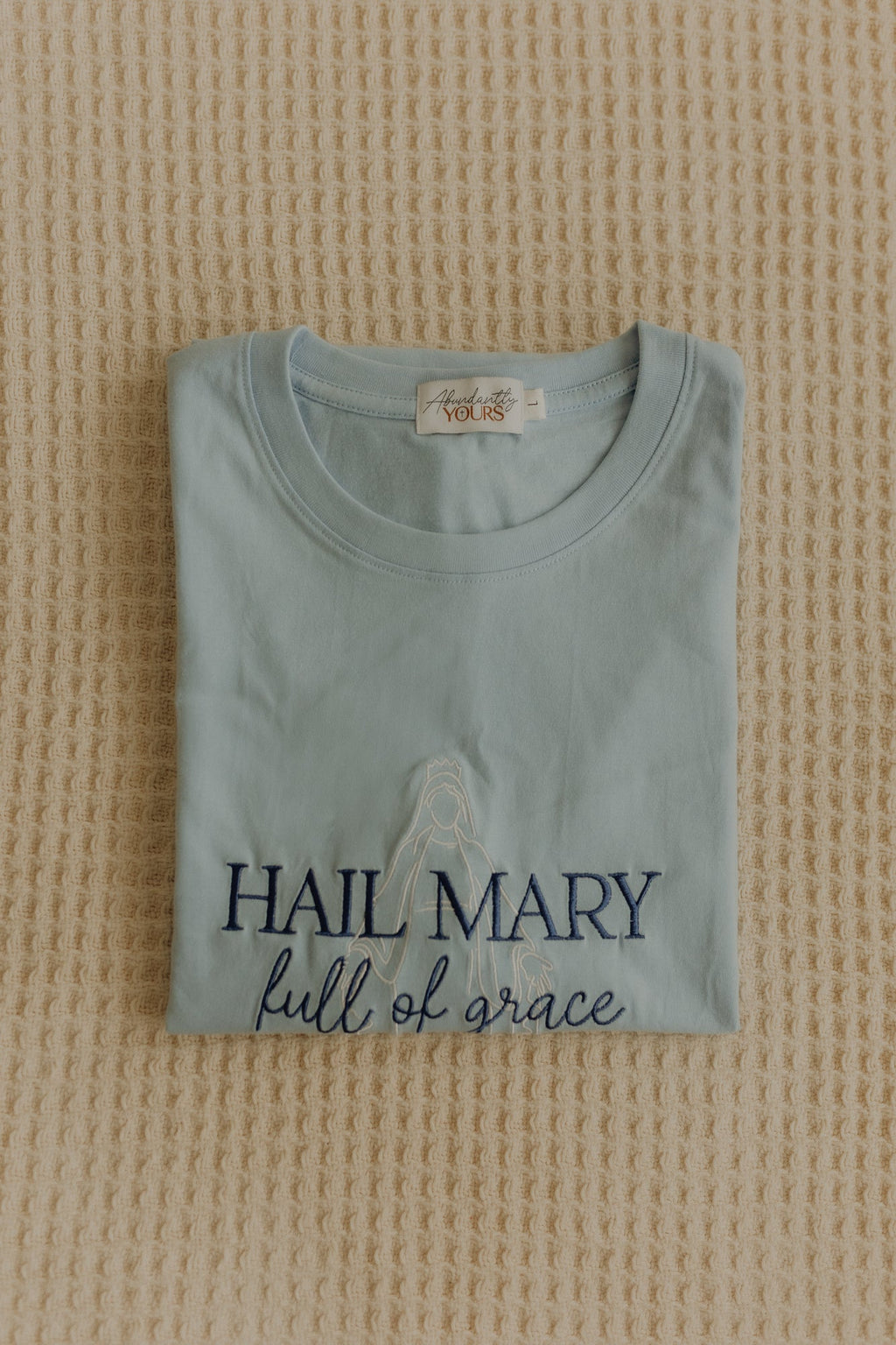 Hail Mary T-Shirt, Catholic Shirt, Marian Prayer Tee, Christian Graphic Tee, Virgin Mary Shirt, Faith Apparel, Religious Gift for Women Men