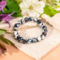 Orca Agate Bracelet – Natural Black & White Stone Beaded Bracelet | Stretch Gemstone Jewelry
