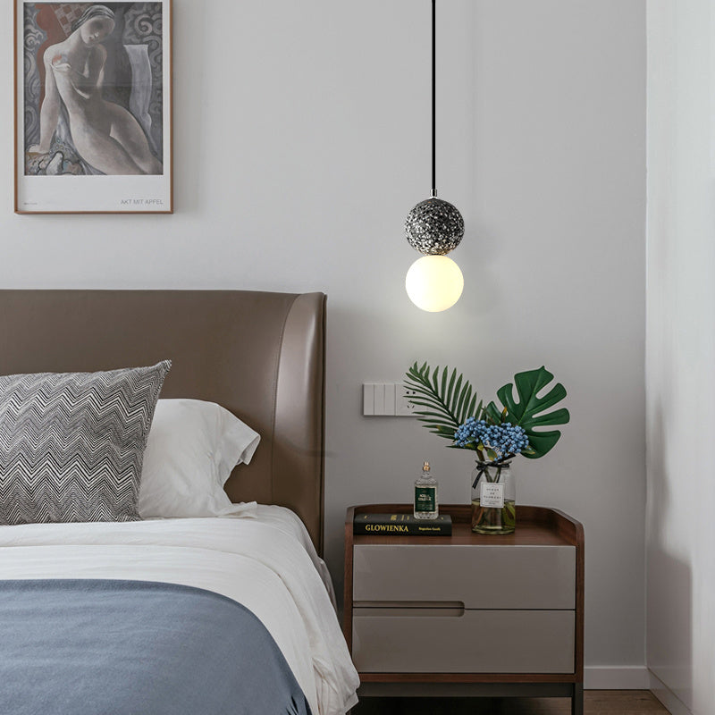 Nordic Terrazzo Cement Pendant Light | Modern Minimalist Small Chandelier | Scandinavian Ceiling Lamp for Kitchen, Bedroom & Bar
