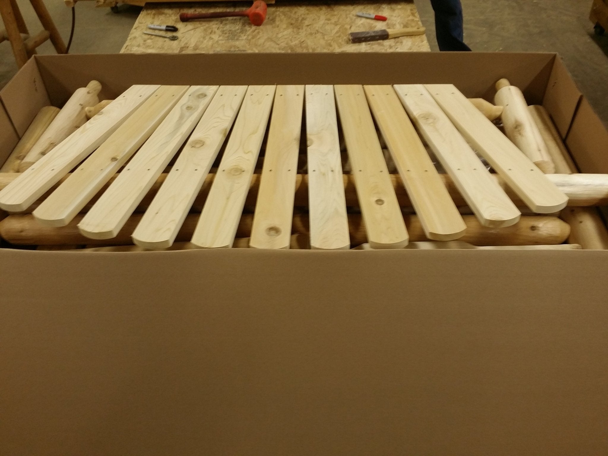 Rocking Outdoor Wooden Bench