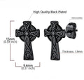 Celtic Knot Cross Stud Earrings – Hypoallergenic Post Earrings | Silver, Gold & Black Jewelry