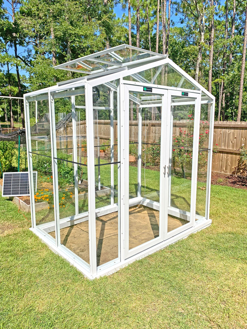 Sago 5x8 Greenhouse Kit | Aluminum & Tempered Glass Hobby Greenhouse | Compact Backyard Greenhouse | All-Season Growing Structure