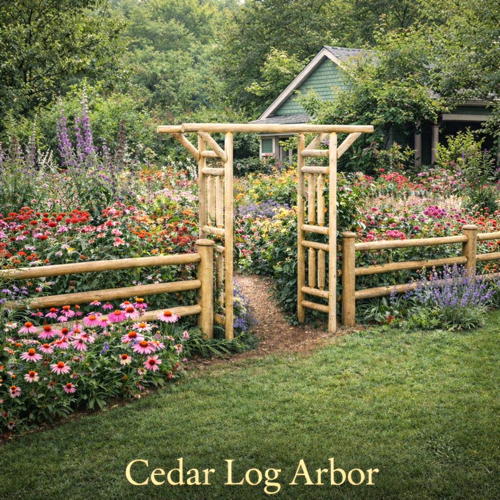 Outdoor Wooden Garden Arbor | Rustic Yard Arch for Climbing Plants, Roses & Pathways | Decorative Backyard Entrance Trellis