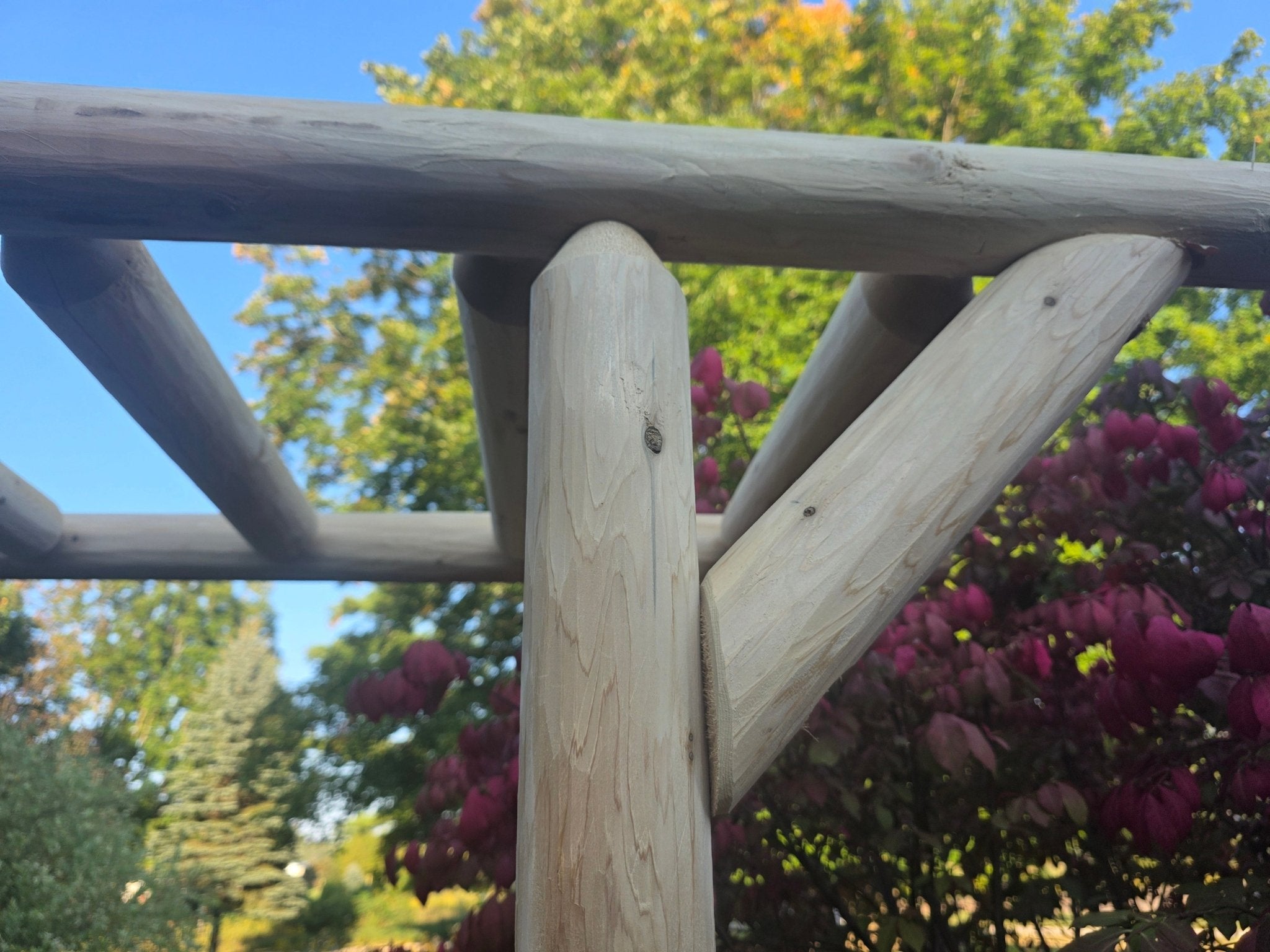 Outdoor Wooden Garden Arbor | Rustic Yard Arch for Climbing Plants, Roses & Pathways | Decorative Backyard Entrance Trellis