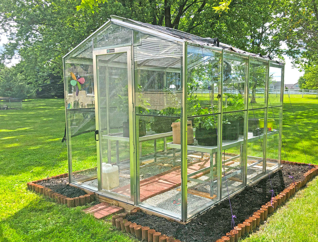 Palmetto 8x10 Greenhouse Kit | Aluminum & Tempered Glass Greenhouse | Heavy-Duty Backyard Greenhouse | All-Season Garden Structure