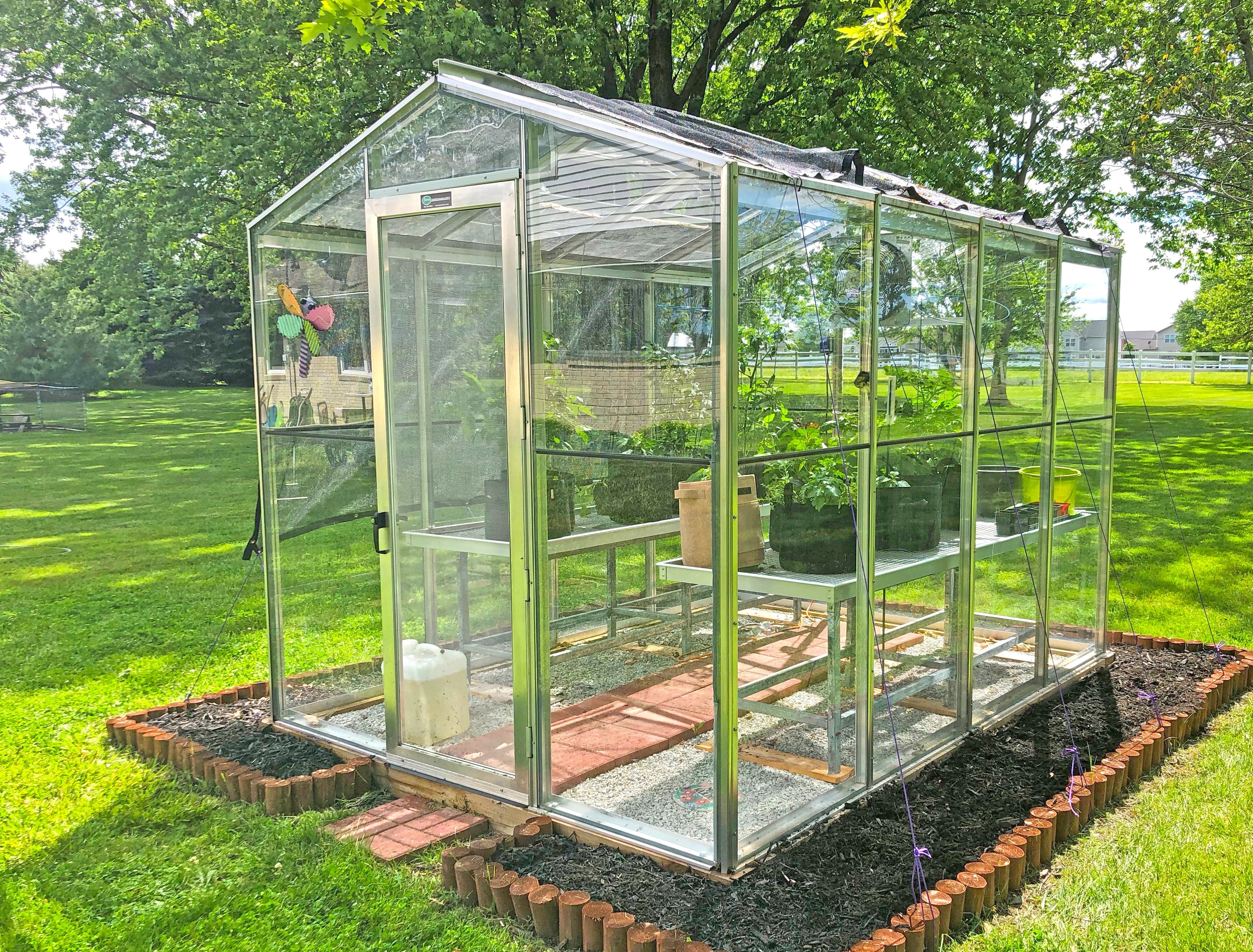 Palmetto 8x10 Greenhouse Kit | Aluminum & Tempered Glass Greenhouse | Heavy-Duty Backyard Greenhouse | All-Season Garden Structure