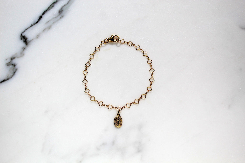 Miraculous Medal Floral Bracelet Set – Mommy & Me Catholic Jewelry | Mother Daughter Faith Gift