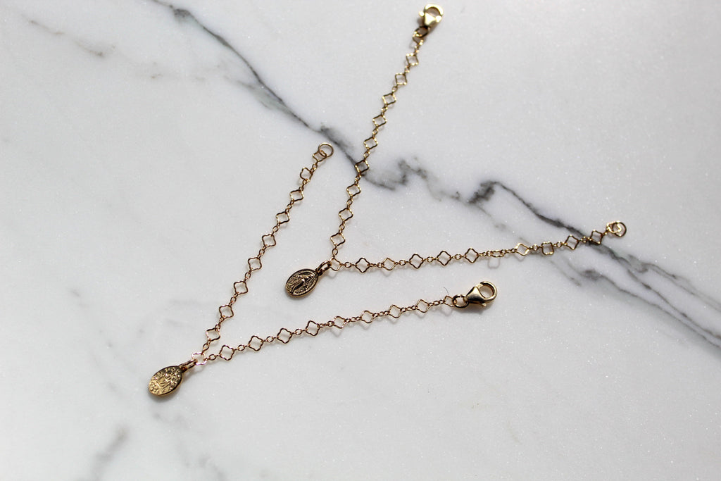 Miraculous Medal Floral Bracelet Set – Mommy & Me Catholic Jewelry | Mother Daughter Faith Gift