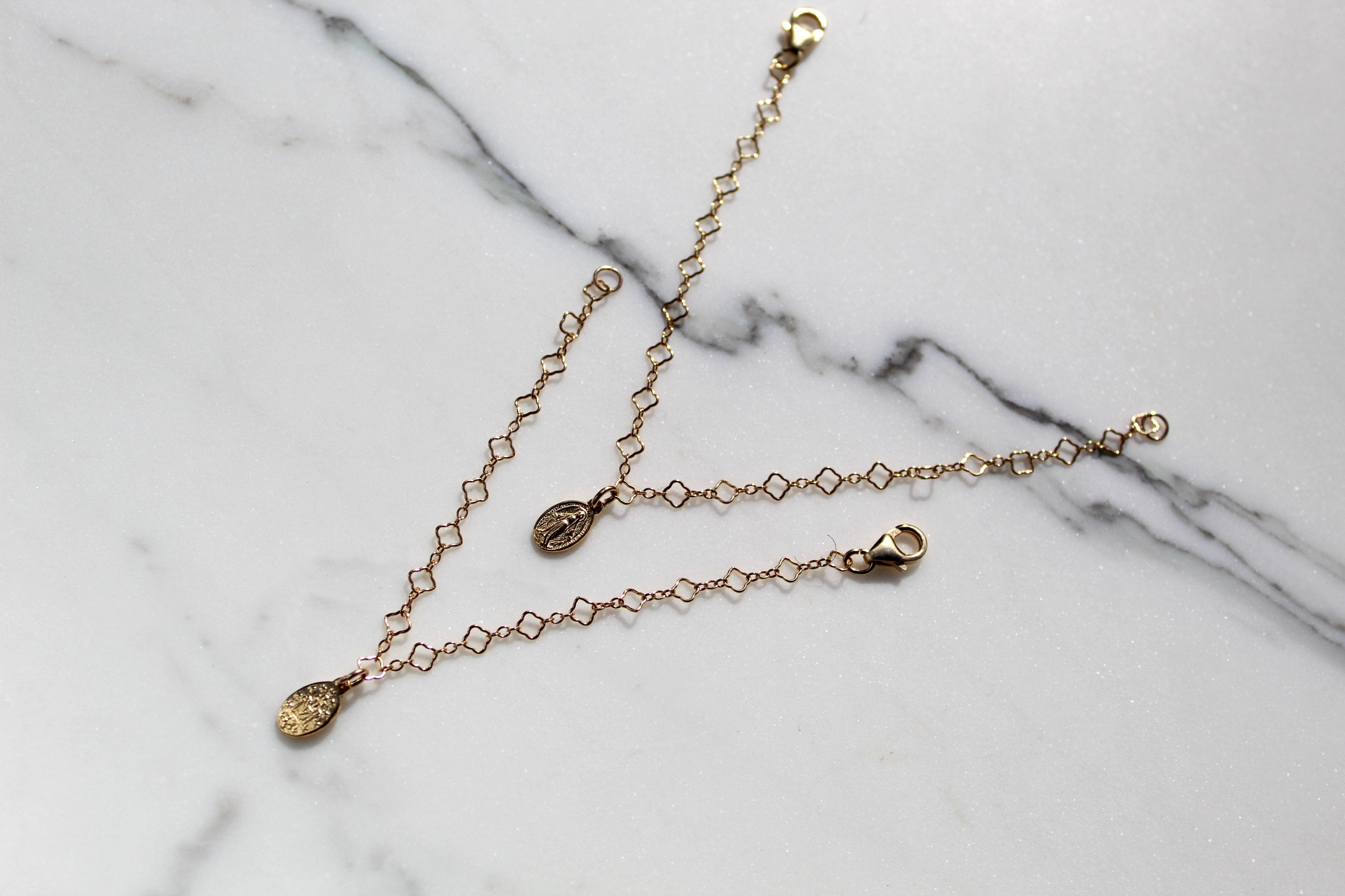 Miraculous Medal Floral Bracelet Set – Mommy & Me Catholic Jewelry | Mother Daughter Faith Gift