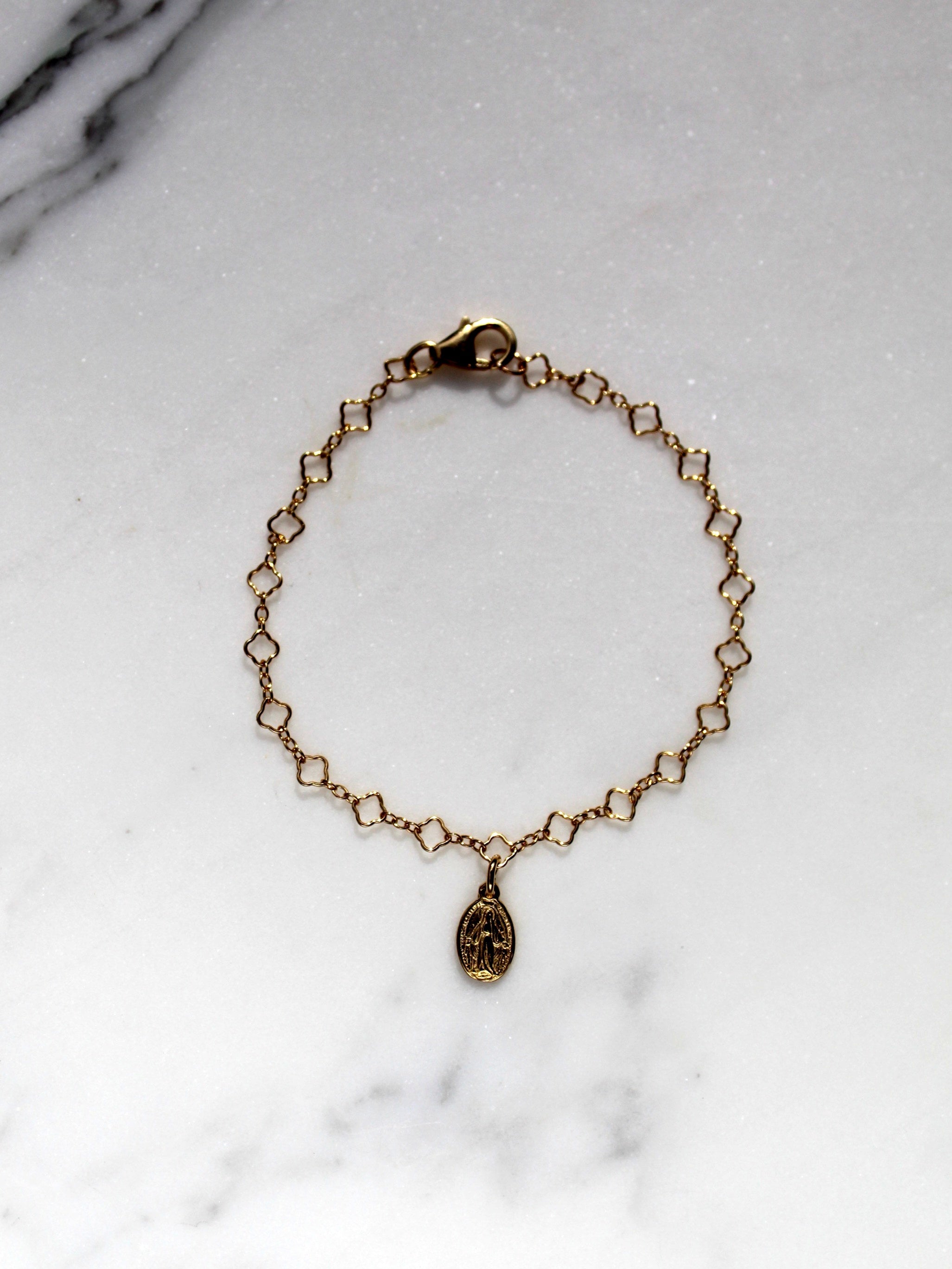 Miraculous Medal Floral Bracelet Set – Mommy & Me Catholic Jewelry | Mother Daughter Faith Gift